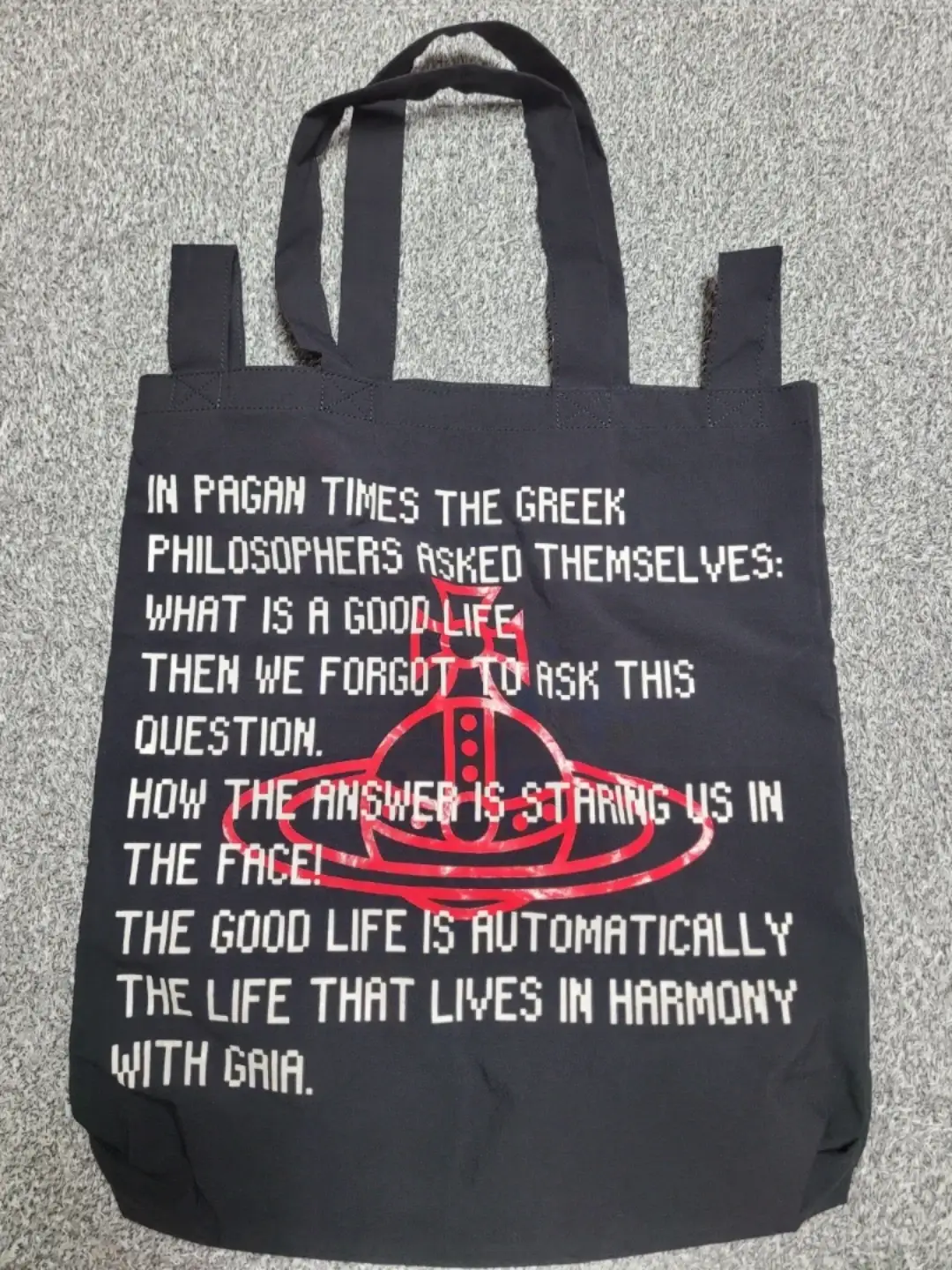 Authentic Vivienne Westwood Gaia Print Tote Bag