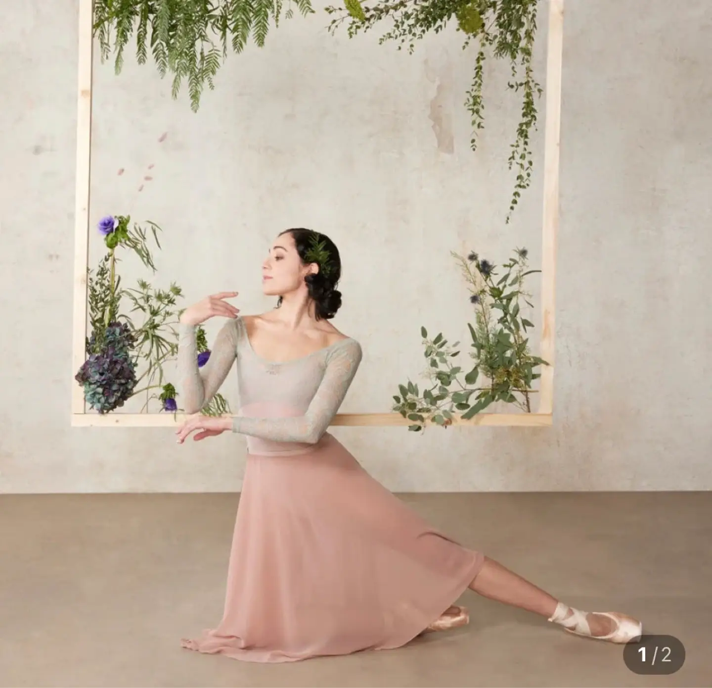 Dellaro Long Sleeve Lace Leotard S
