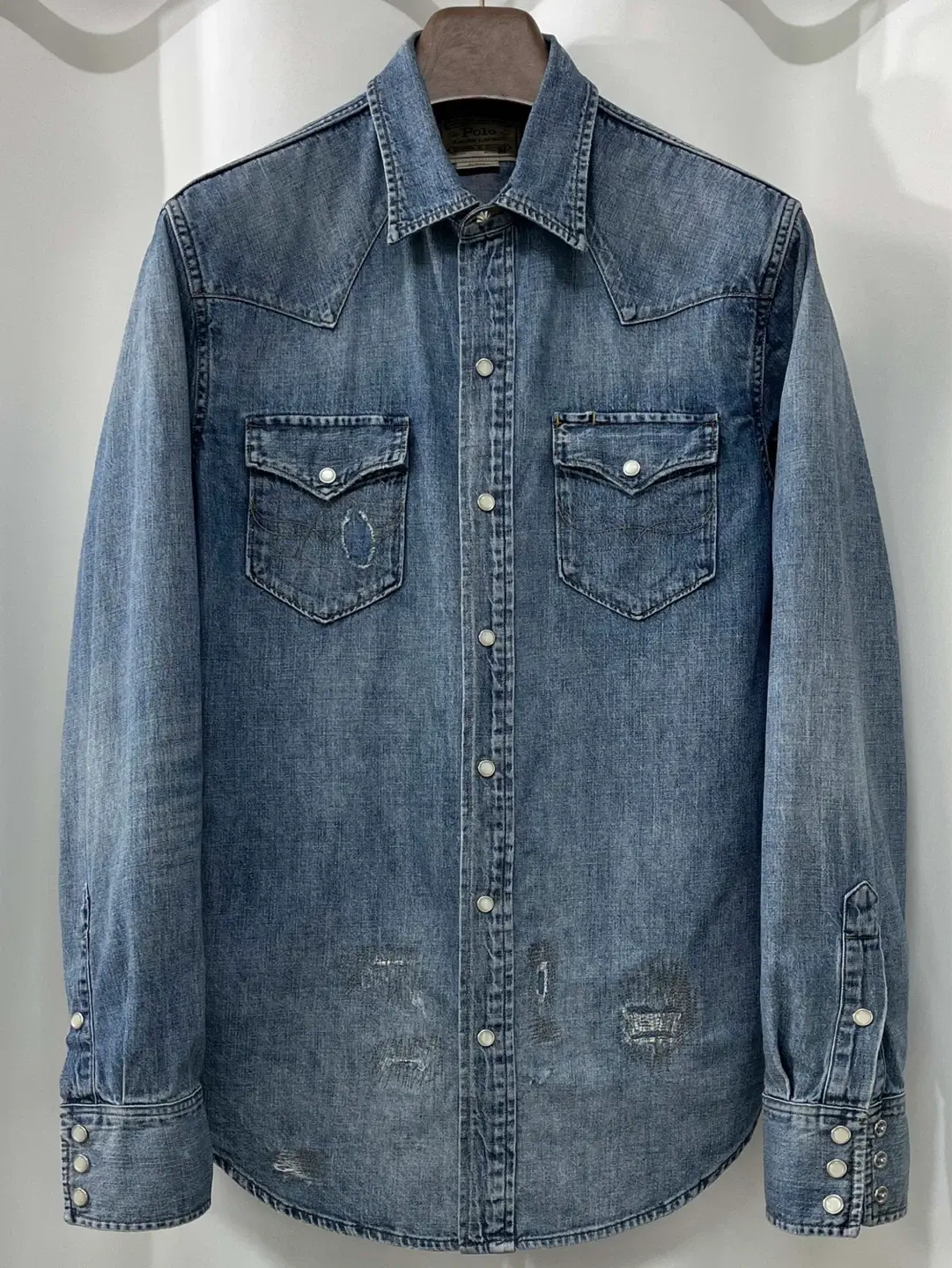 Polo Ralph Lauren Concho Repair Indian South Western Denim Shirt