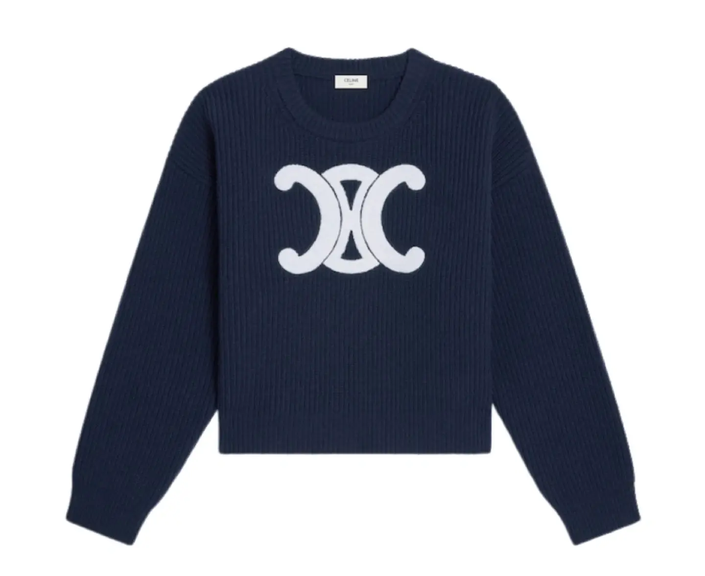 Celine Triomphe Logo Knit M Navy
