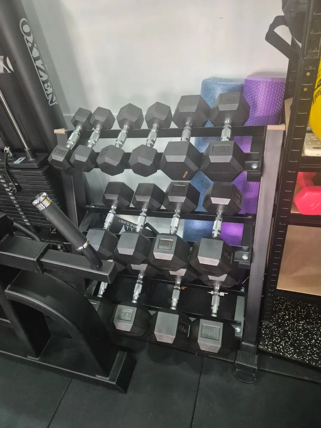Juego de mancuernas General Line con soporte para gimnasio incluido