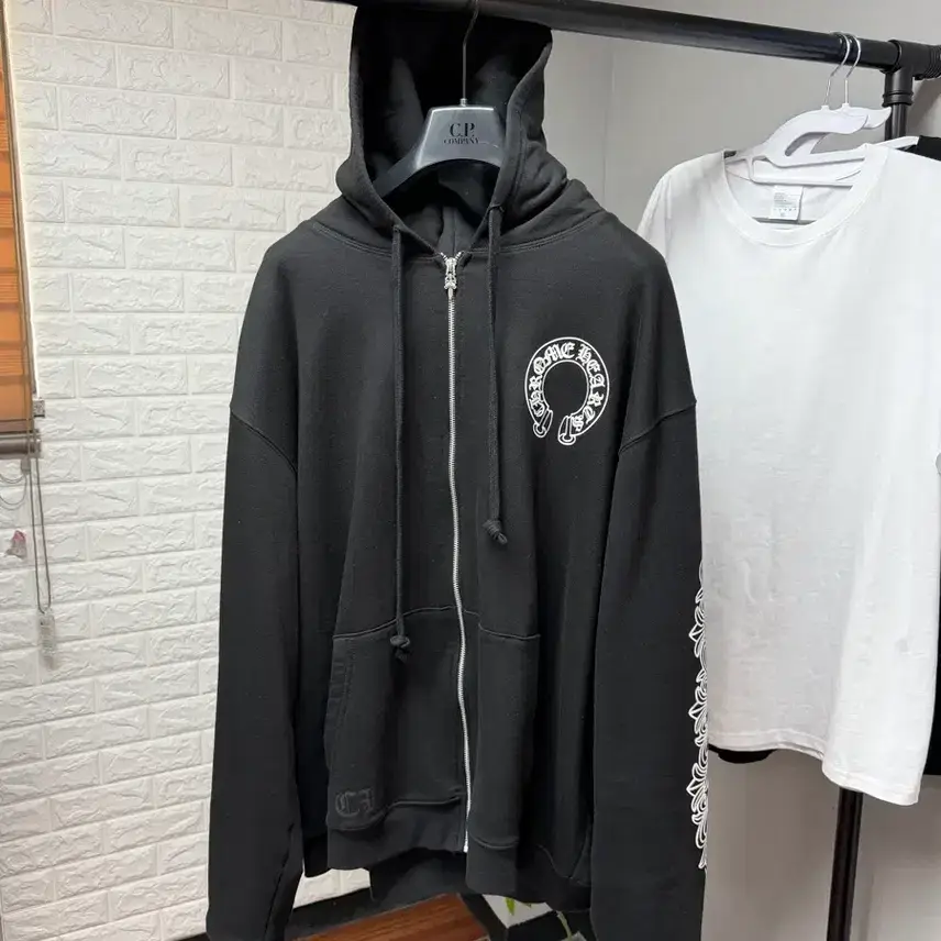 Brand New Chrome Hearts Horseshoe Floral Heavyweight Zip-Up Hoodie Black XXL