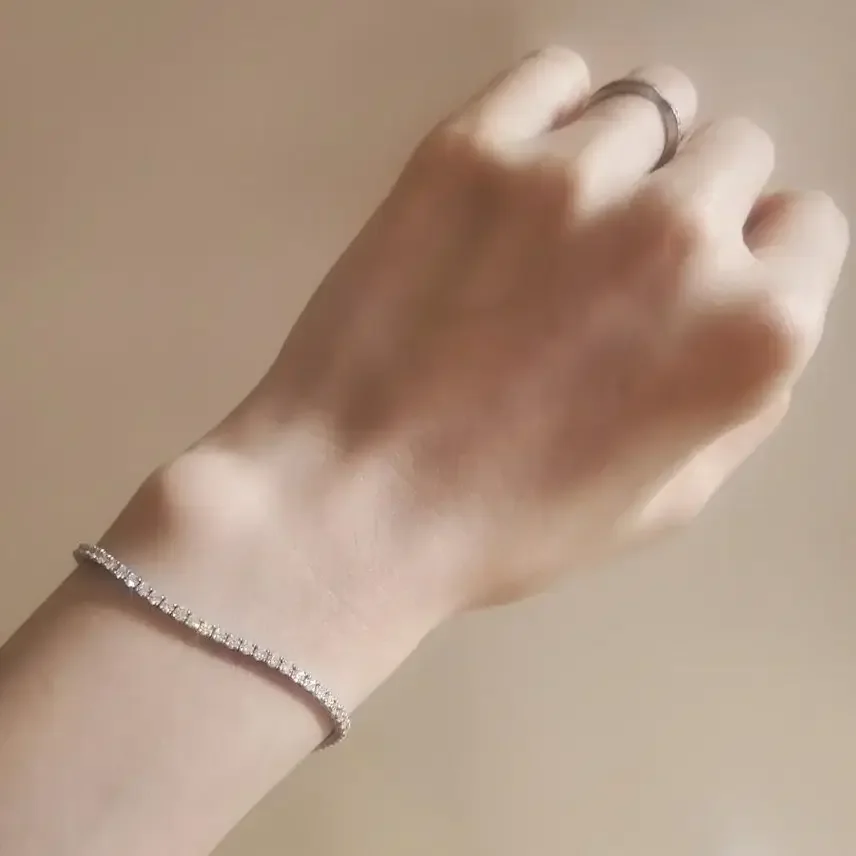 ベーシックで快適な14k 2mmラップダイヤテニスブレスレット