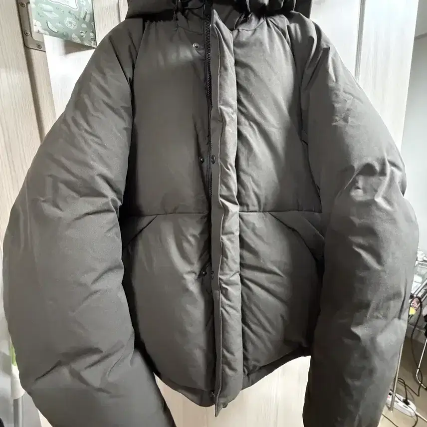 Hatching Room Charcoal Brown Padded Jacket 4