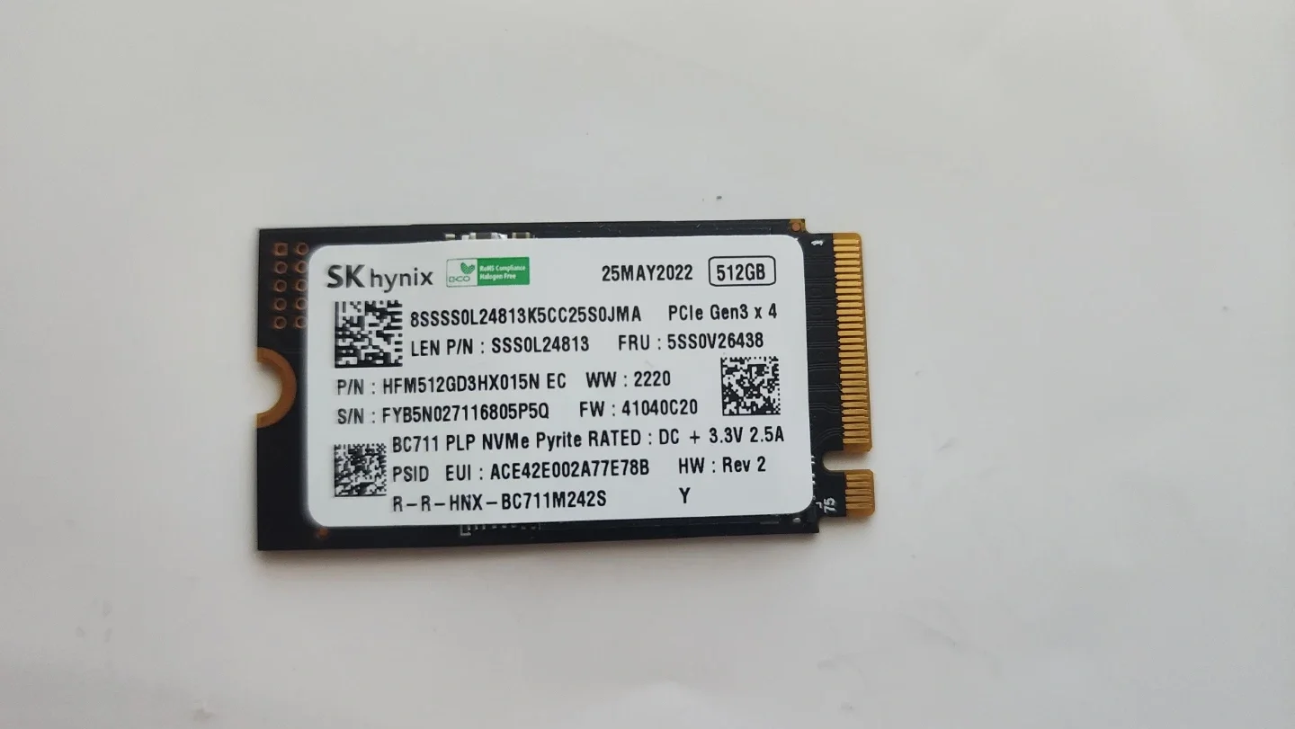 SKハイニックス512GB NVMe SSD PCIe Gen3