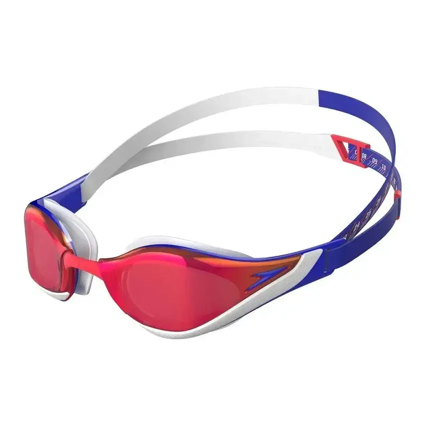 Speedo PureFocus Red Blue Asian Fit Swimming Goggles