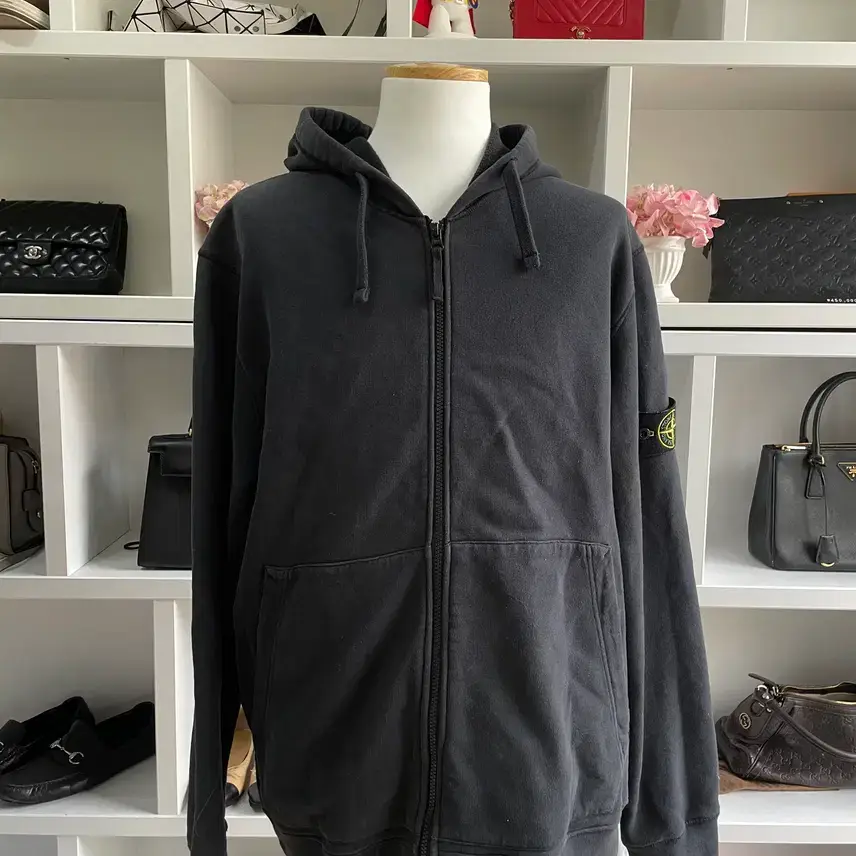 The Hand 3XL Stone Island Black Zip-up Hoodie