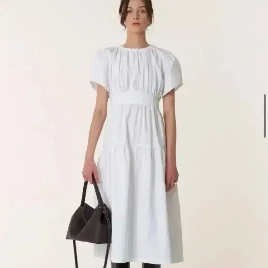 Kinder Salmon SS23 Shirring Panel Dress White