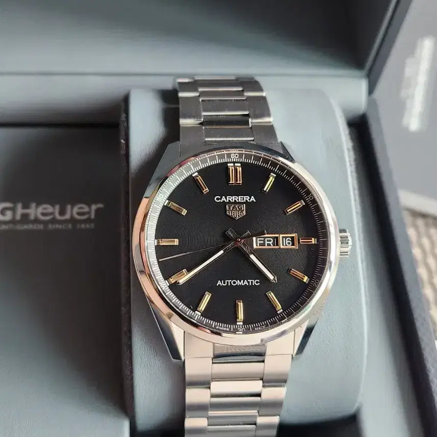 TAG Heuer Carrera Automático 41mm Preto Ouro Rosa