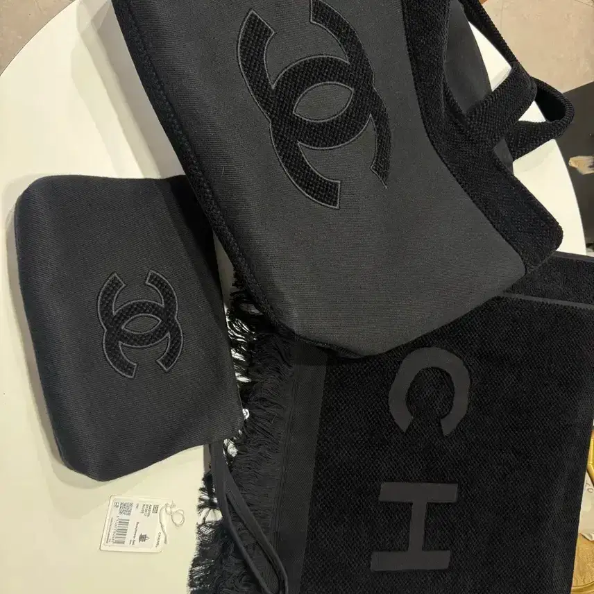 Chanel beach towel bag