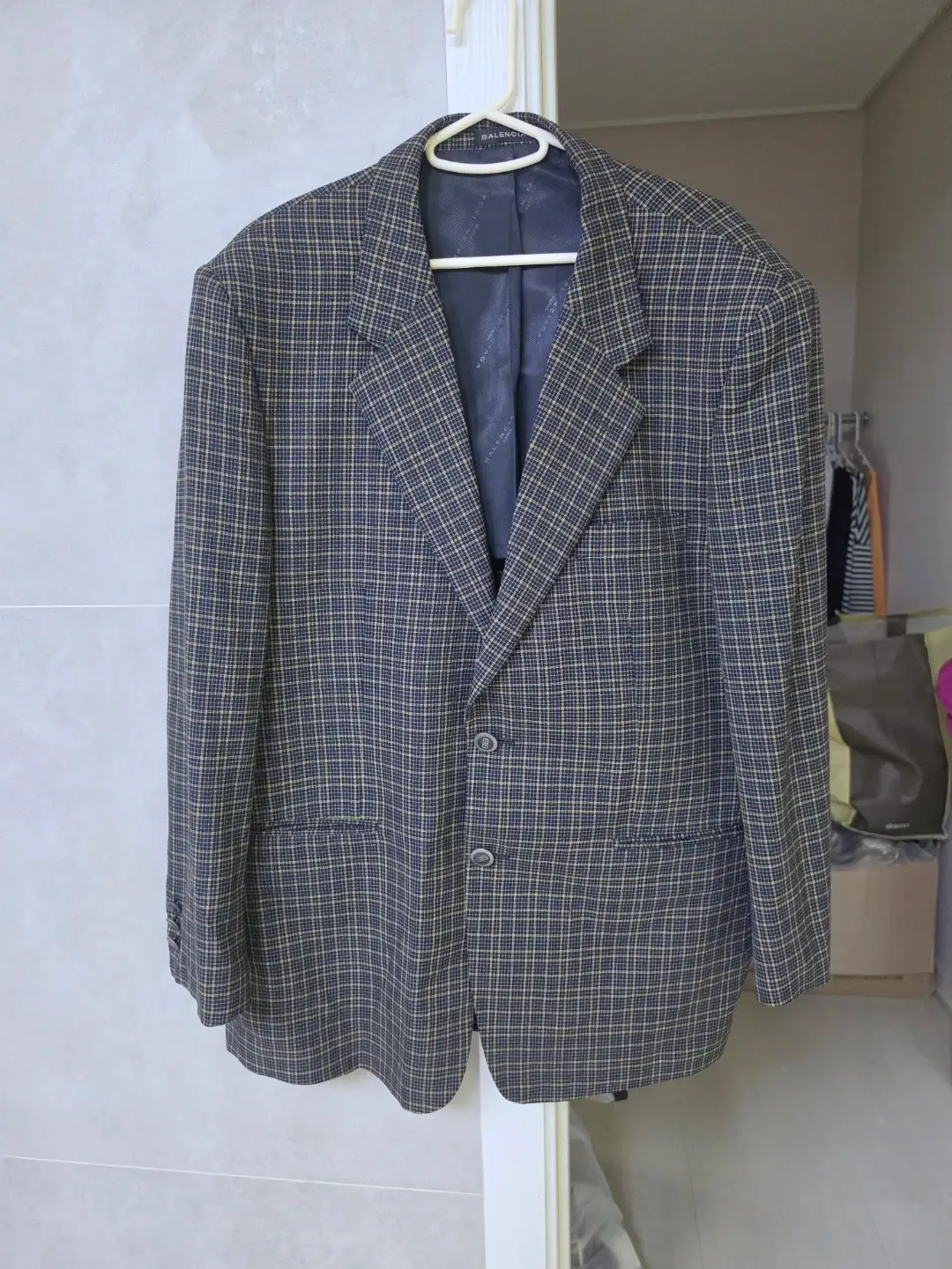 Оригинальный мужской пиджак Balenciaga класса люкс в клетку, размер 105.