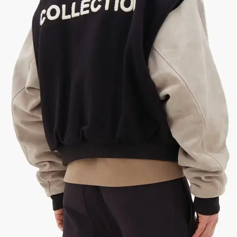 M Fear of God Season 6 Park Seo-joon Stadium Varsity Jacket Black and Gray