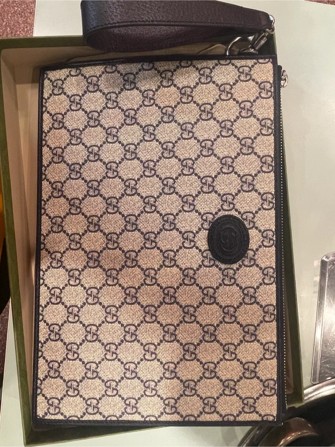 Gucci GG Supreme Clutch Bag, Grade S