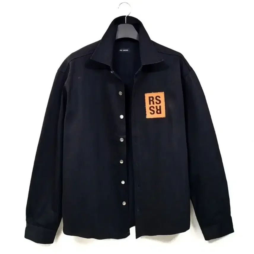 RAF SIMONS 라프시몬스 오렌지 로고 패치 데님셔츠아우터Y283